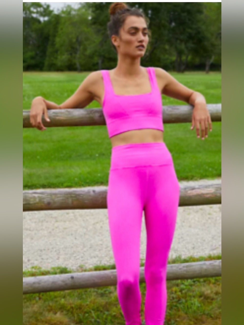 Free People Movement | Square Neck Good Karma Bra and legging | Bright Magenta